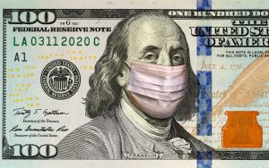 $100 bill with mask